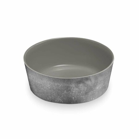 TARHONG Gallery Pewter Pet Bowl Medium Set of 2 PTD3060PBMG